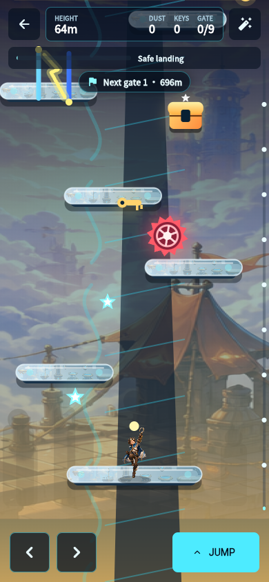 Cloud Tower Climber run screen