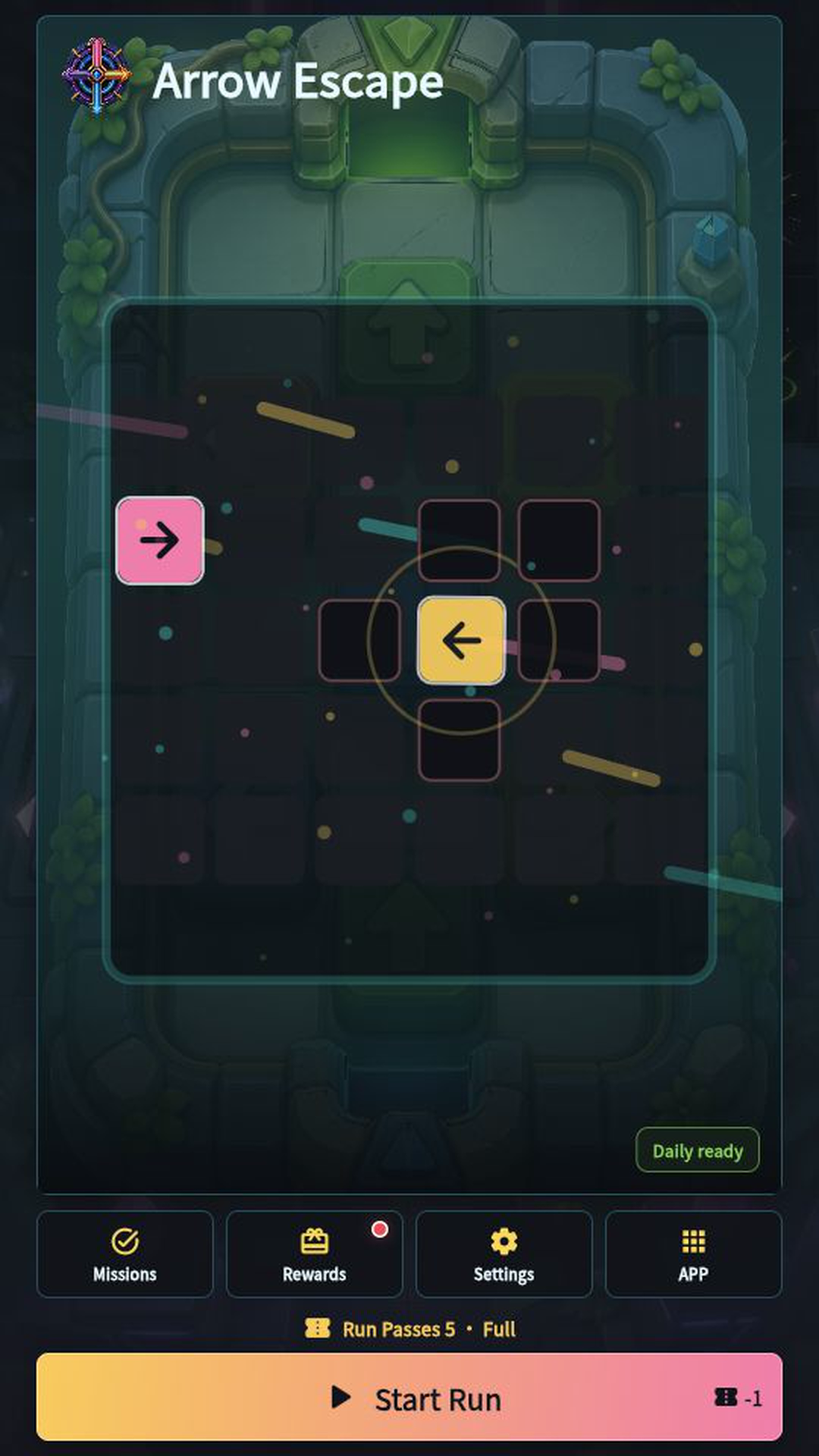 Neon Arrow Escape home screen