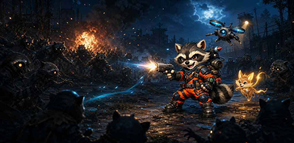 Raccoon Backpack Survivor feature graphic